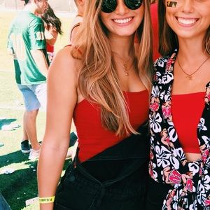 Adjustable red Brandy Melville crop top